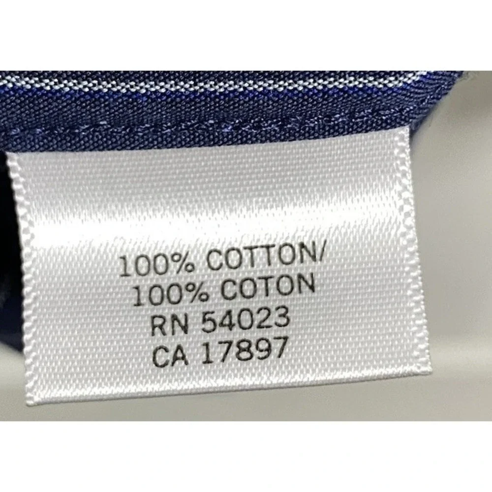 Banana Republic Men Long Sleeve Button Down Stripe Blue&White Dress Shirt‎ Sz.L